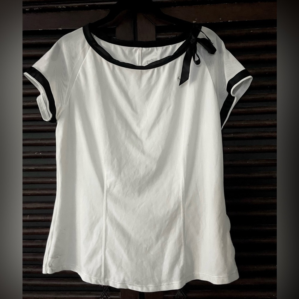 L (XL) Nike Tennis Top Boat Neck Ribbon Bow SHARP!
